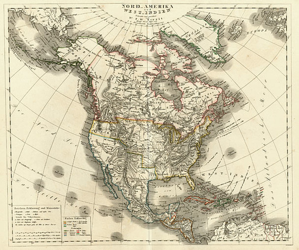 48-North America Map By Dr. F.W. Streit