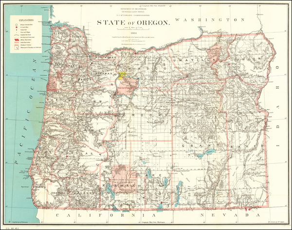 7-Oregon Map By U.S. General Land Office