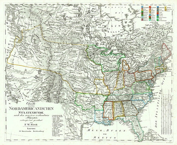 67-United States Map By F.W. Streit