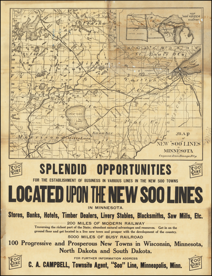 84-Minnesota Map By Soo Line