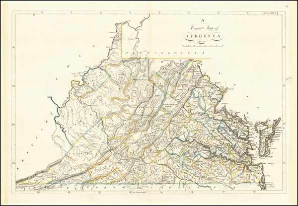 48-West Virginia, Southeast and Virginia Map By Mathew Carey