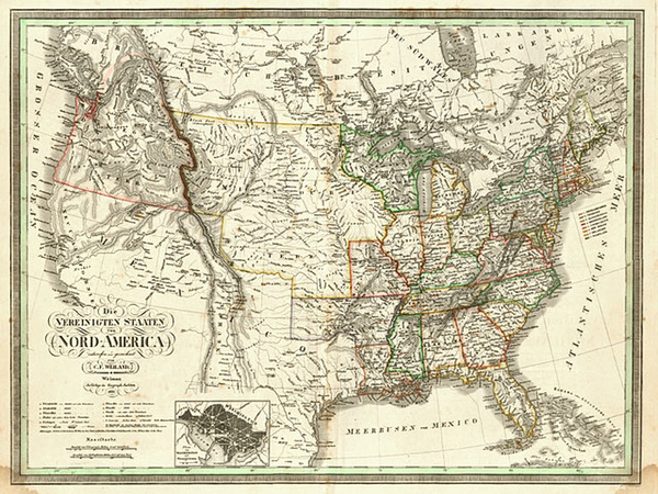 2-United States Map By Carl Ferdinand Weiland