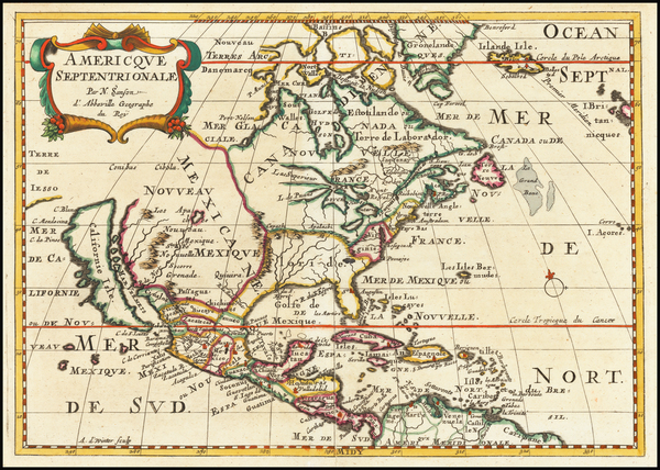 19-North America and California as an Island Map By Nicolas Sanson