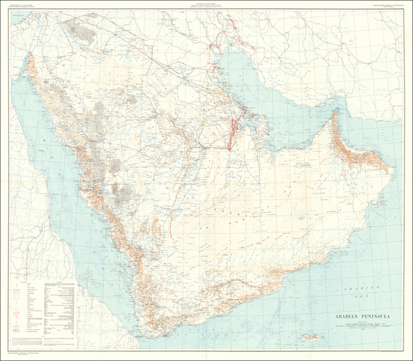 81-Middle East and Arabian Peninsula Map By Directorate General of Petroleum & Mineral Affairs