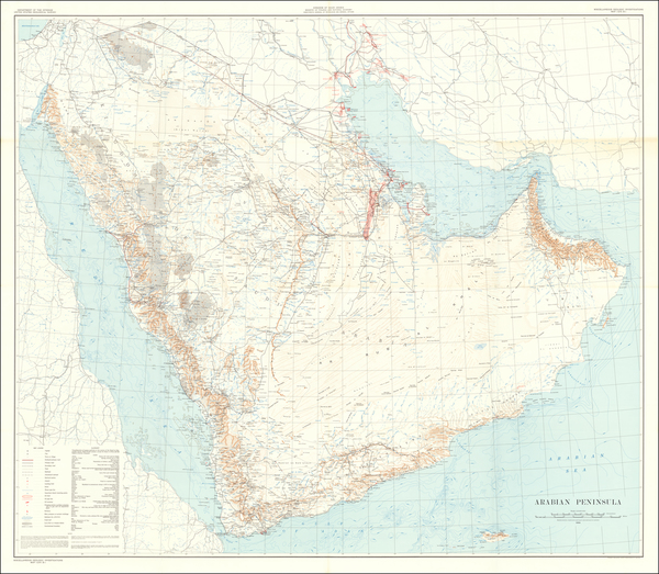 58-Middle East and Arabian Peninsula Map By Directorate General of Petroleum & Mineral Affairs