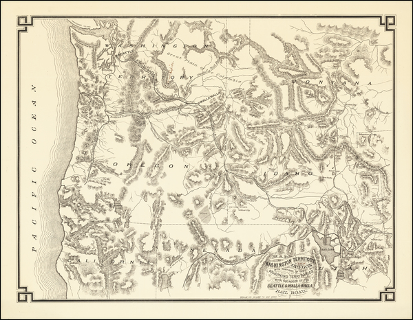 59-Utah, Nevada, Idaho, Montana, Utah, Oregon and Washington Map By Sylvanus C. Harris