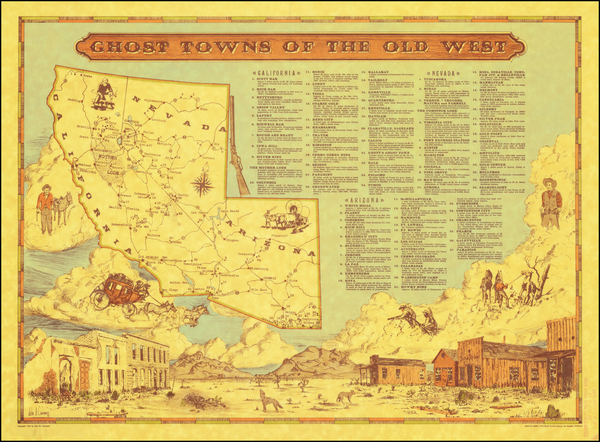 85-Southwest, Arizona, Nevada, California and Pictorial Maps Map By Marvel Maps  &  John D. La