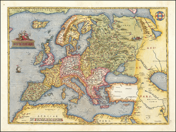 12-Europe Map By Abraham Ortelius