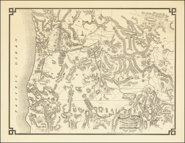 47-Utah, Nevada, Idaho, Montana, Utah, Oregon and Washington Map By Sylvanus C. Harris