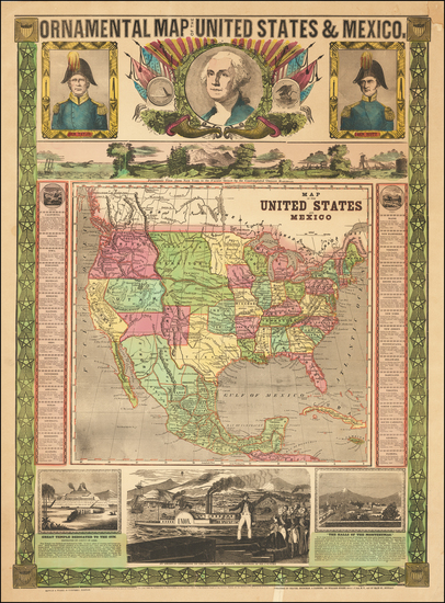 71-United States, North America and Mexico Map By Ensign & Thayer