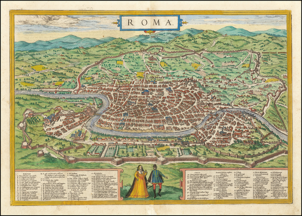 97-Rome Map By Georg Braun  &  Frans Hogenberg