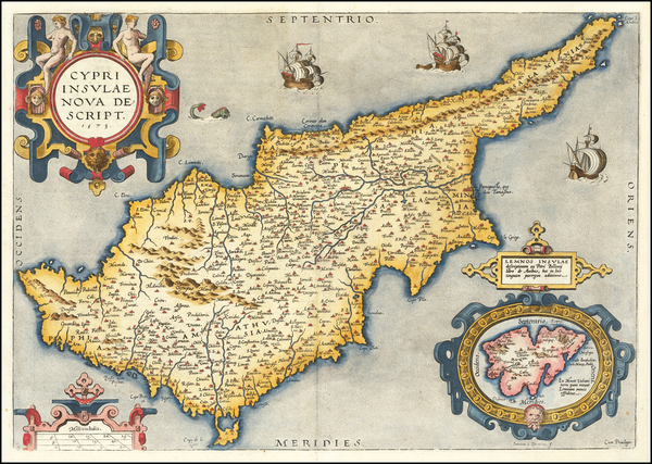 84-Cyprus Map By Abraham Ortelius