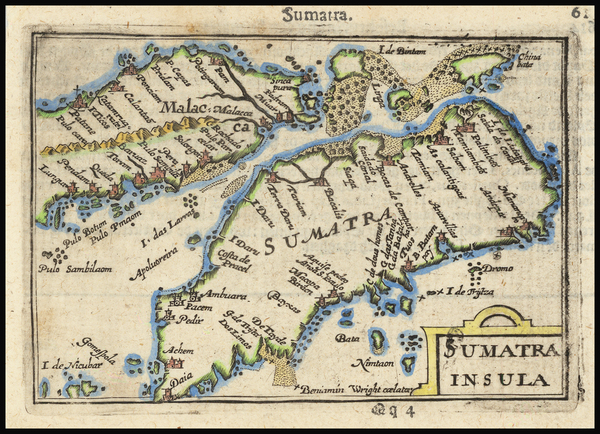 28-Southeast Asia, Singapore, Indonesia and Malaysia Map By Petrus Bertius