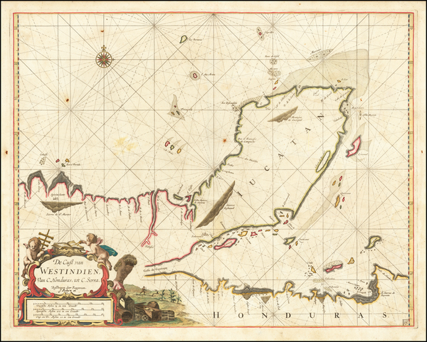 31-Mexico and Central America Map By Arent Roggeveen / Jacobus Robijn