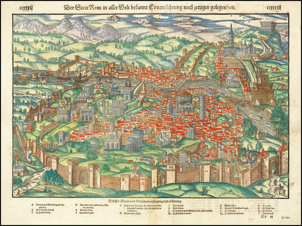 36-Rome Map By Sebastian Munster