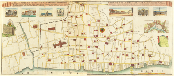 82-London Map By George Vertue