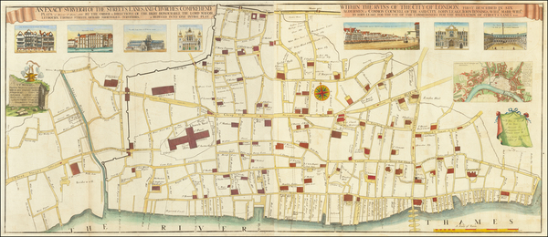 69-London Map By George Vertue