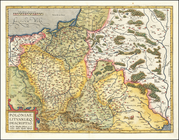 56-Europe, Poland, Russia, Baltic Countries and Germany Map By Abraham Ortelius