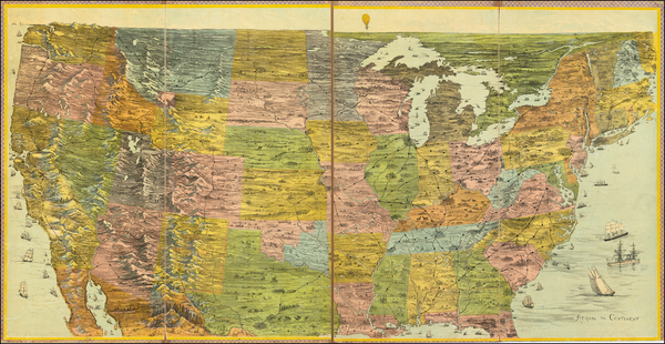 2-United States and Pictorial Maps Map By Parker Brothers