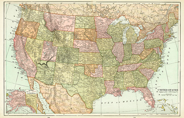 98-United States Map By George F. Cram