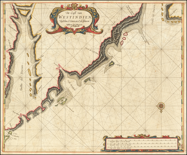 72-Central America and Colombia Map By Arent Roggeveen / Jacobus Robijn