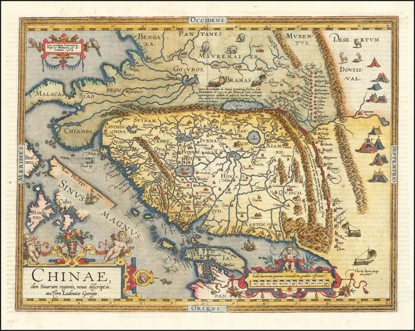 59-China, Japan, Southeast Asia and Philippines Map By Abraham Ortelius