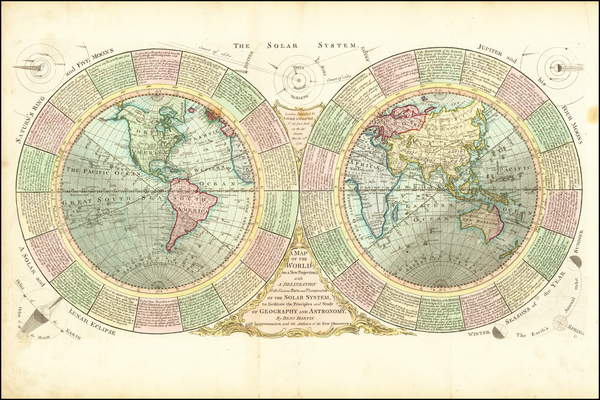 28-World and Celestial Maps Map By Benjamin Martin