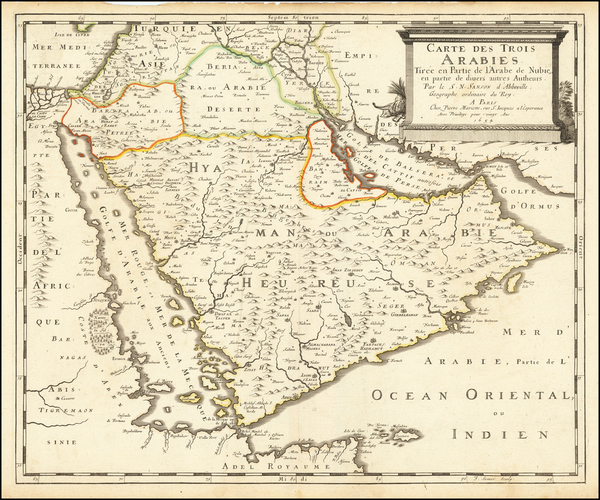 57-Middle East and Arabian Peninsula Map By Pierre Mariette - Nicolas Sanson