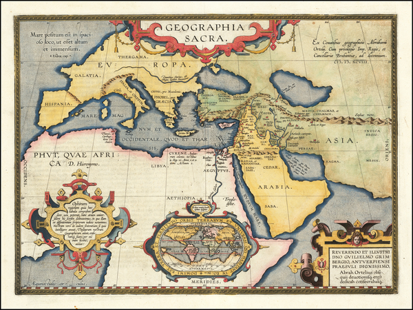 23-World, Europe, Middle East and Africa Map By Abraham Ortelius
