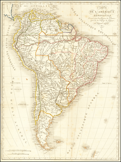90-South America Map By Pierre Antoine Tardieu