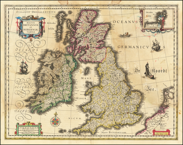 33-British Isles Map By Willem Janszoon Blaeu