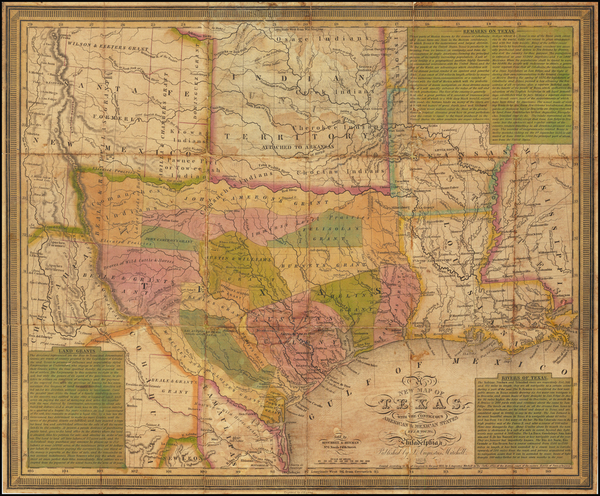 55-Texas Map By Samuel Augustus Mitchell / J.H. Young