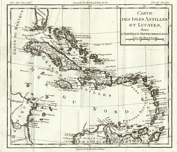 31-Southeast and Caribbean Map By Louis Brion de la Tour