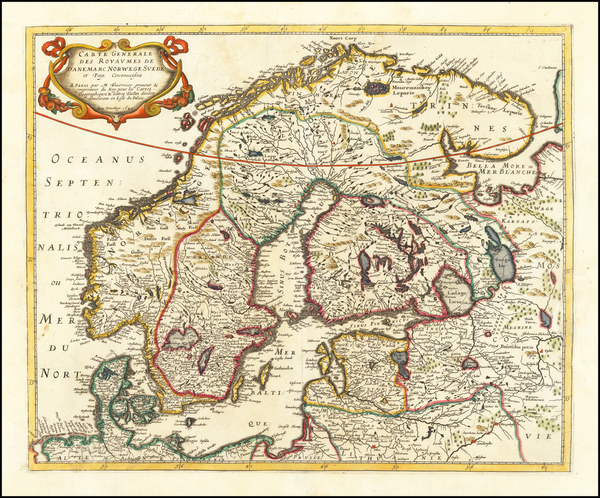 80-Scandinavia Map By Melchior Tavernier