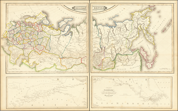 4-Russia, Ukraine, Turkey, Central Asia & Caucasus and Russia in Asia Map By Daniel Lizars