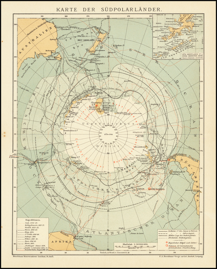 19-Polar Maps Map By Friedrich Arnold Brockhaus