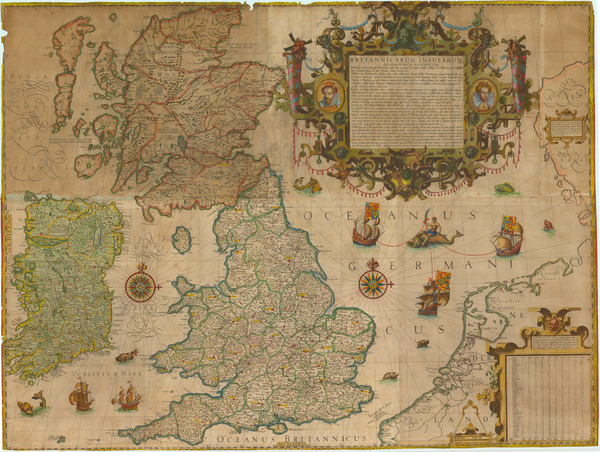 31-British Isles Map By Jodocus Hondius