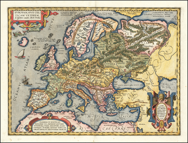 18-Europe Map By Abraham Ortelius