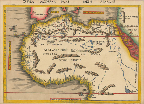 73-Africa, North Africa and West Africa Map By Martin Waldseemüller