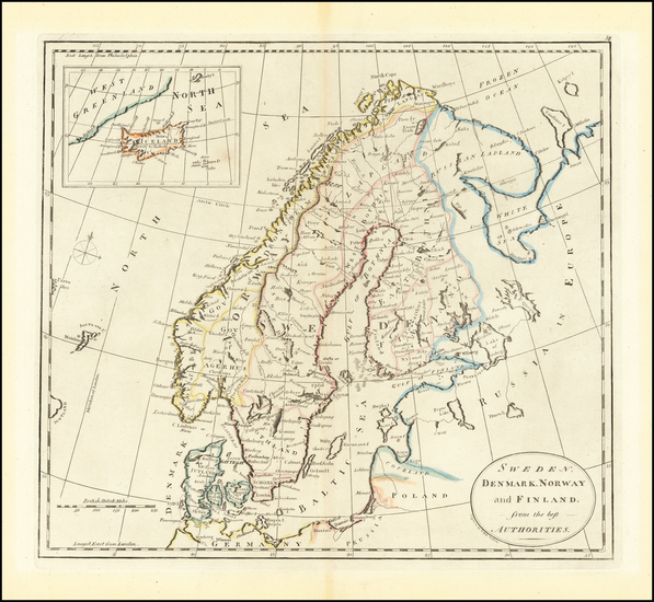 73-Europe, Baltic Countries and Scandinavia Map By Mathew Carey