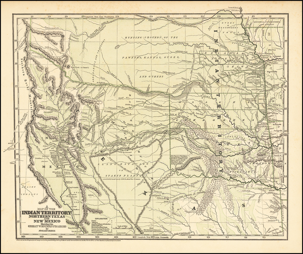 52-Texas, Plains, Southwest and Rocky Mountains Map By Josiah Gregg