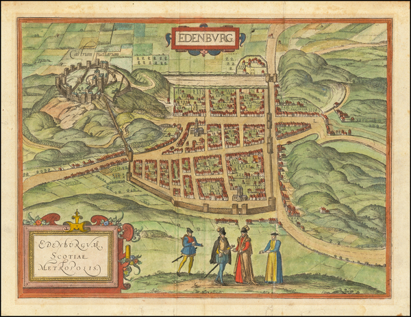 55-Scotland Map By Georg Braun  &  Frans Hogenberg