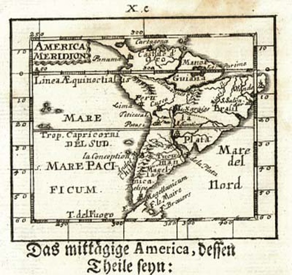 54-South America Map By Johann Ulrich Muller