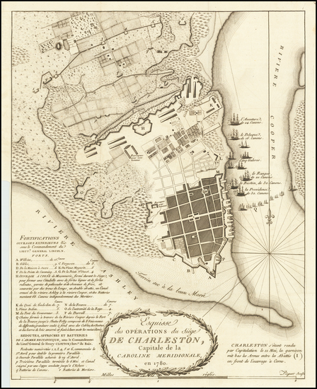 64-Southeast and South Carolina Map By Charles Picquet