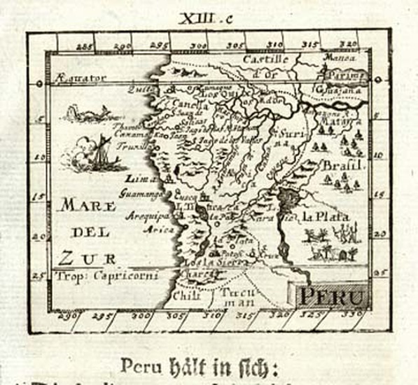 54-South America Map By Johann Ulrich Muller