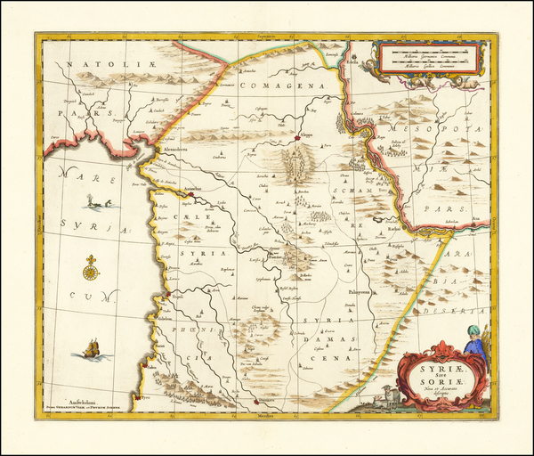 64-Middle East and Holy Land Map By Jan Jansson