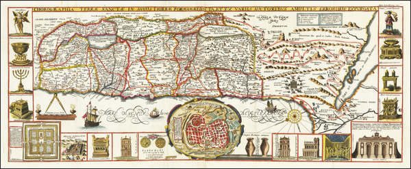 38-Holy Land Map By Jacobus Tirinus