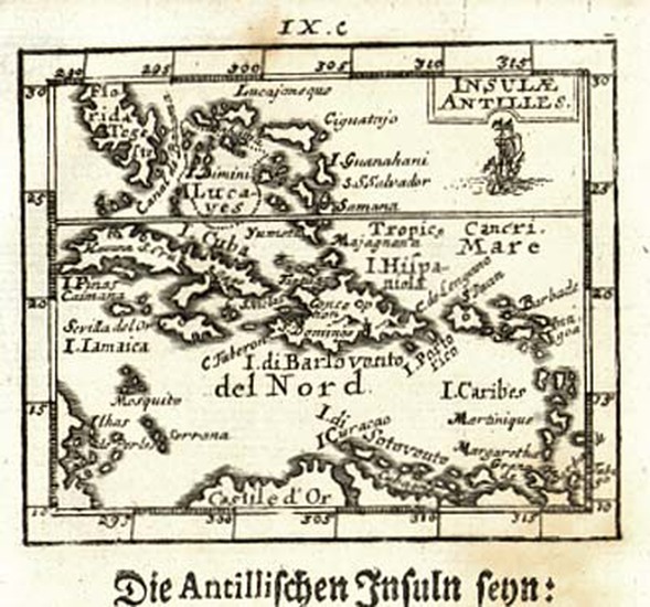 57-Southeast and Caribbean Map By Johann Ulrich Muller