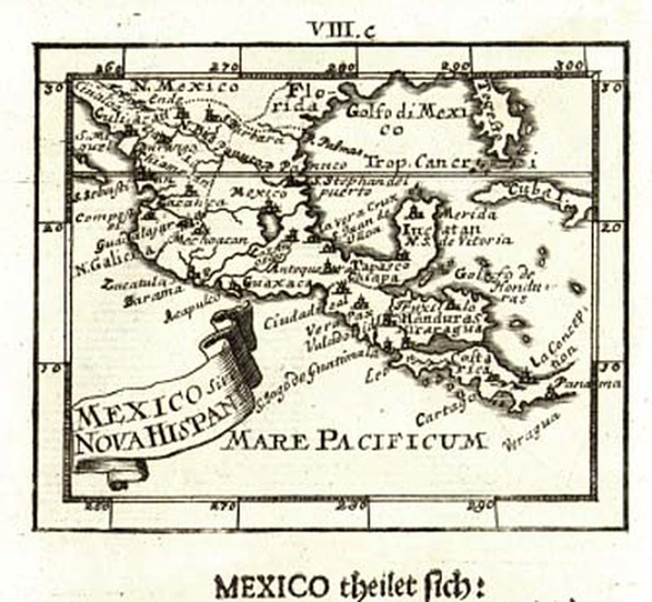 68-Texas, Mexico, Caribbean and Central America Map By Johann Ulrich Muller