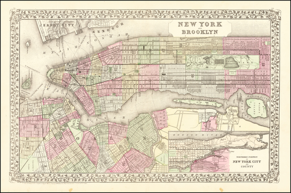 20-New York City Map By Samuel Augustus Mitchell Jr.